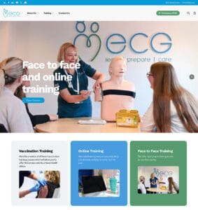 a screenshot of the ECG Training website home page