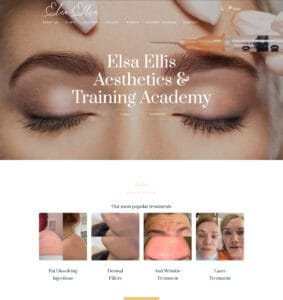 a screenshot of Elsa Ellis Aesthetics website home page