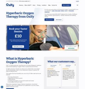 A screenshot of the Oxify website home page