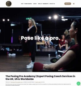 a Screenshot of The Posing Pro website home page
