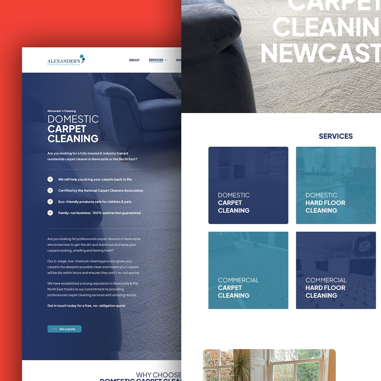 Domestic carpet cleaning services in Newcastle website