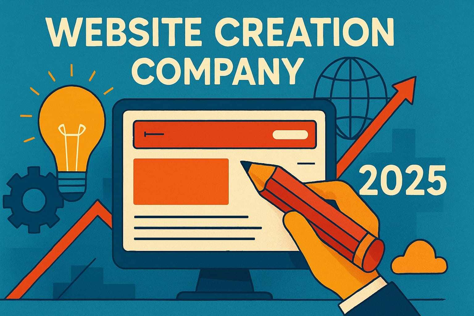 Website design concept illustration for 2025.