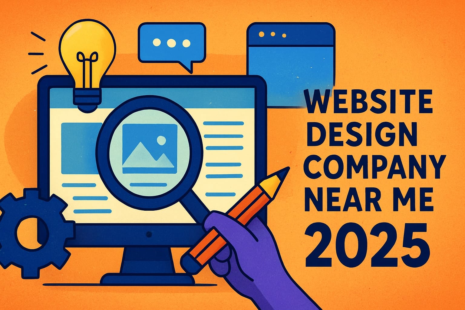 Website design company near me 2025 graphic.