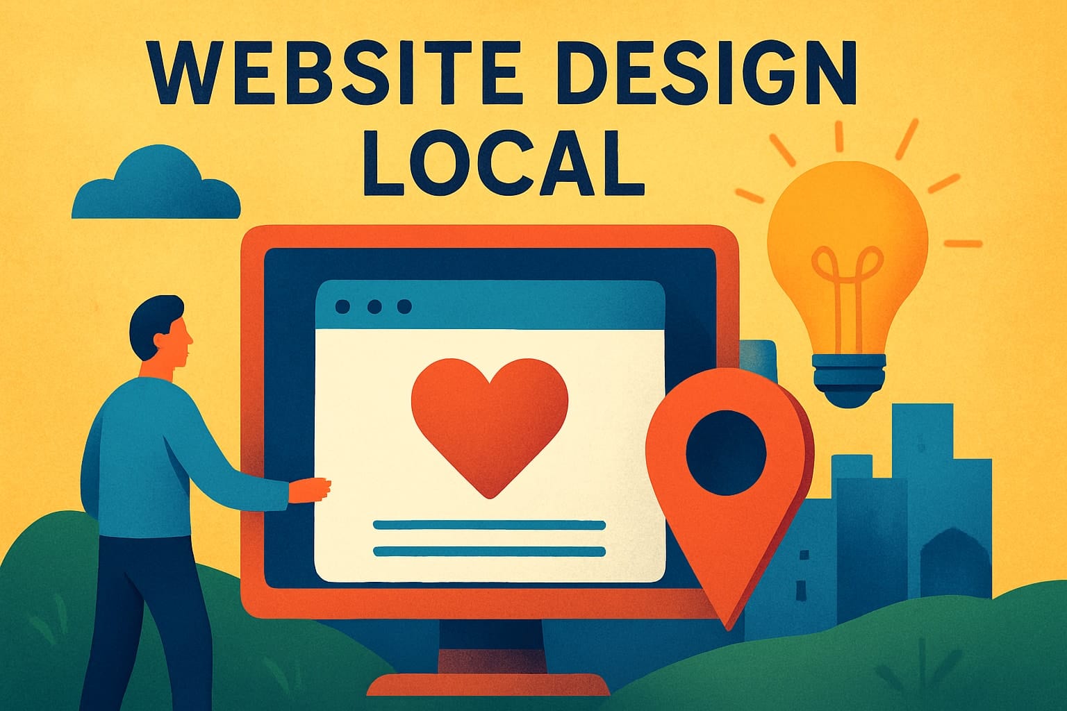 Local website design with heart and location icon
