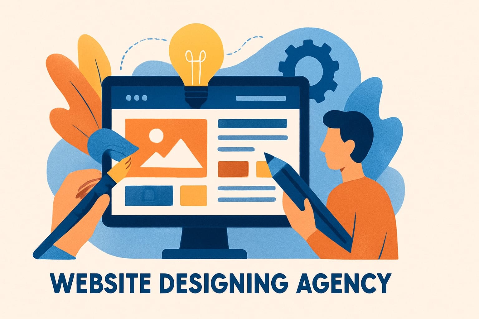Illustration of a website designing agency concept