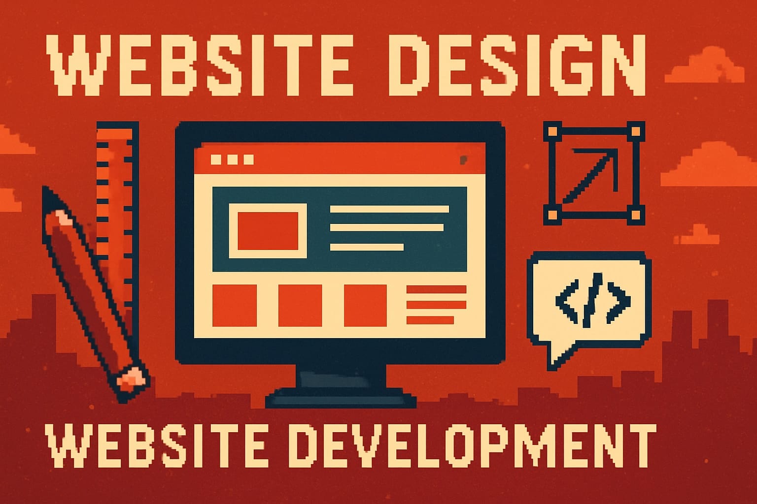 Pixel art for website design and development.