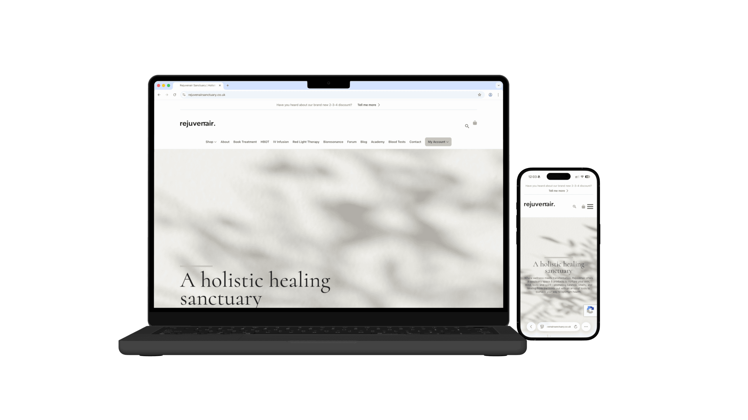Rejuvenair Sanctuary – From Self-Managed Wix Site to a Full-Featured WooCommerce Platform
